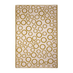 Rivanto® Gartenteppich Ringe 121 x 182 cm aus Kunststoff, Schuhmatte/Tischuntersetzer für Terrasse & Balkon, Balkonteppich, Terrassenteppich Ringe