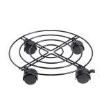 Rivanto® Metall Pflanzenroller Größe S, Ø 28 x H 7 cm, Untersetzer für Blumentöpfe, Kunststoff-Rollen mit Feststeller Ø 28 cm