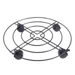 Rivanto® Metall Pflanzenroller Größe L, 35 x H 7 cm, Untersetzer für Blumentöpfe, Kunststoff-Rollen mit Feststeller Ø 35 cm