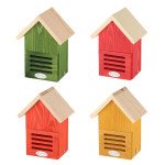 Rivanto® Naturtöne Marienkäferhaus aus Kiefernholz, H23 x 16 x 12 cm, 1 Stück buntes Insektenhotel 