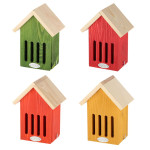 Rivanto® Naturtöne Schmetterlingshaus aus Kiefernholz, H23 x 16 x 12 cm, 1 Stück buntes Insektenhotel 