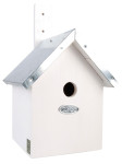 Rivanto® Nistkasten Blaumeise mit Zinkdach 18 x 19 x H31 cm, Vogelhaus weiß 