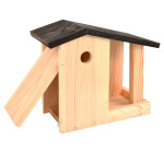 Rivanto® Nistkasten und Futterhaus 2 in 1 aus Kiefernholz, 27,8 x 13,7 x 24,4 cm, Nistkasten, Futterhaus, Futterstation mit Klapptür 