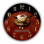 Rivanto® nostalgische Wanduhr mit einem Ø von 30 cm, mit dem Motiv Cappuccino 