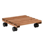 Rivanto® Pflanzentrolley quadratisch braun Größe L 29 x 29 cm, H8,5 cm mobiler Untersetzer für Blumentöpfe, Blumenkästen, Übertöpfe, Pflanztöpfe braun
