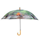 Rivanto® Regenschirm badende Vögel Ø120 cm, Länge 95 cm, Erwachsenen Regenschirm mit Motiv 