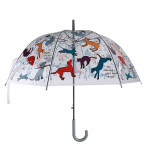 Rivanto® Regenschirm "It's raining cats & dogs" transparent Ø 83 x H81,5 cm, mit Klick-Öffnung 