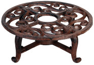 Rivanto® Stövchen, Teewärmer im antik Design, aus Gusseisen, in braun, ca. 19 cm x 19 cm x 7,1 cm 