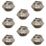 8 Stück Rivanto® Teelicht "Janne" S antiquität gold Metall 8x8x5cm S | Anzahl: 8 Stück