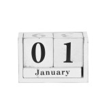 Rivanto Tisch Dauerkalender aus Holz, in weiß weiß