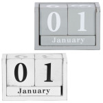 Rivanto Tisch Dauerkalender aus Holz, Used-Look 