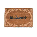 Rivanto® Türmatte ‚welcome‘ aus Kokosfaser, 60 x 40 x 1,7 cm, mit ‚welcome‘ Relief Schriftzug, Türvorleger, Fußabstreifer, hellbraun/braun 