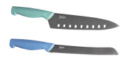 Steuber 2-tlg. Messer Set, Chefmesser & Brotmesser, scharfe Titanium-beschichtete Stahlklingen, ergonomischer Griff 