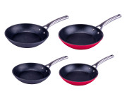 Steuber 2er Set Mega-Pan Bratpfannen, Größe wählbar, antihaftbeschichtet, rot/schwarz 