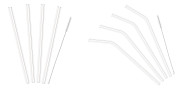 Steuber 4er Set Glas Strohhalm mit Reinigungsbürste, Ausführung & Anzahl wählbar, 20 cm, bruch-resistentes Borosilikatglas, Transparent, Cocktail Halm 