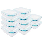 10 Stück Steuber Cloc Frischhaltedose aus Glas, 620 ml, rechteckig, Glas bis 400°C 620 | Anzahl: 10 Stück