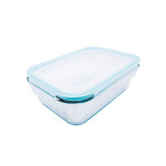Steuber Cloc Frischhaltedose aus Glas, 1000 ml, rechteckig, Glas bis 400°C 1000 | Anzahl: 1 Stück