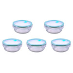 5 Stück Steuber Cloc Frischhaltedose aus Glas, 400 ml, rund, Glas bis 400°C 400 | Anzahl: 5 Stück