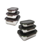 Steuber Edelstahl Frischhaltedosen luftdichter Klickdeckel, backofengeeignet 