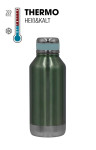 Steuber Edelstahl Thermoflasche 500 ml grün mit Silikon-Manschette, doppelwandig für lange heiße & kalte Getränke grün | 500