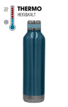 Steuber Edelstahl Thermoflasche 750 ml blau mit Silikon-Manschette, doppelwandig für lange heiße & kalte Getränke blau | 750
