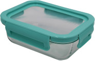 Steuber Glas Frischhaltedose mit flexiblem Deckel, Anzahl und Größe wählbar, Aufbewahrungsdose rechteckig, Brotzeitbox mit Klick-Verschluss, Pausenbox 