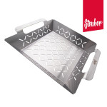 Steuber Premium Line Edelstahl Grillkorb Grill-Schale, umweltschonender Ersatz für Aluminium Schalen 