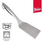 Steuber Premium Line Edelstahl Kurzer Grillwender 34 cm, Fläche 6,5 cm, präziser Grillwender, Fleisch Wender, zum Wenden von Lebensmitteln Kurzer Pfannenwender
