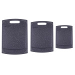 3-tlg. Steuber Schneidebrett Set mit Saftrinne, verschiedene Größen, beidseitig verwendbar, messerschonend, Anti-Rutsch-Oberfläche, Granit 3-tlg. Komplett Set | Anzahl: 1 Stück