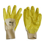 XCLOU GARDEN Nitril Universalhandschuh, Gartenhandschuh, gelb, mit Strickbund 