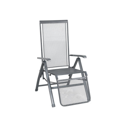 2 Stück FloraSun® Relaxsessel Toulouse Premium, Stahl/Kunststoff, 59 x 108 x 88 cm, Gartensessel mit Sitzhöhe 44 cm, Belastbarkeit 110kg, in grau 