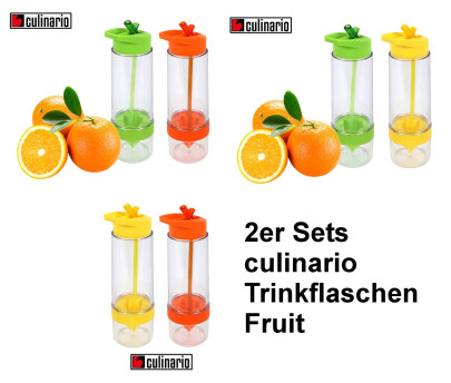 2er Set culinario Trinkflasche Fruit, BPA-frei, je 650 ml Inhalt, in verschiedenen Farben erhältlich 