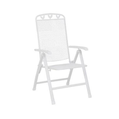 6 Stück FloraSun® Klappstuhl Toulouse, 5-fach verstellbar, Gartenstuhl aus Stahl/kunststoff-ummantelt, 58 x 108 x 64 cm, Sitzhöhe 44 cm, weiß 