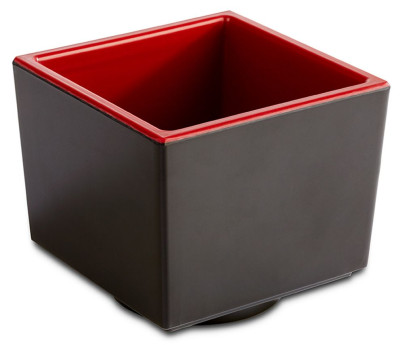APS Bento Box -ASIA PLUS- aus Melamin 7,5 x 7,5 x 6,5 cm, innen: rot, glänzend, außen: schwarz, matt 