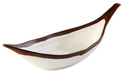 APS Blattschale -CROCKER- aus Melamin, creme, 30,5 x 10 x 7,5 cm 