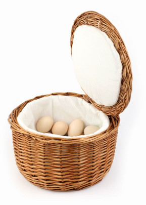 APS Brot- und Eierkorb aus natürlicher Vollweide,  Ø 26 cm x 17 cm, für ca. 20 Eier 