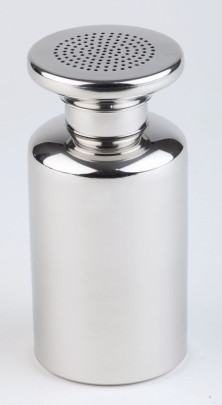 APS Salzstreuer mit Schraubdeckel/ Pommes Frites Streuer Edelstahl rostfrei Durchmesser 8 cm, Höhe 17 cm 
