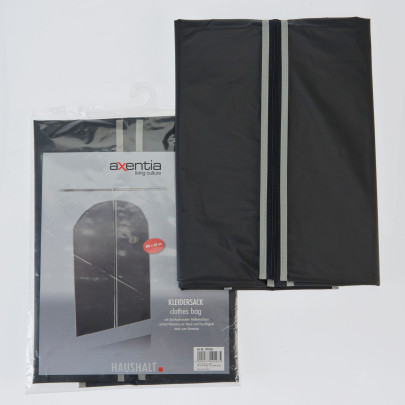 AXENTIA Kleidersack 150 x 60 cm schwarz/grau PEVA 40g/m² 