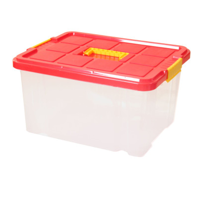 AXENTIA Uniboxen mit Deckel, mittiger Griff, Stapelboxen Universalboxen Aufbewahrungskisten Spielzeugbox Spielzeugkiste 44 x 35 x 24 cm, 27l 