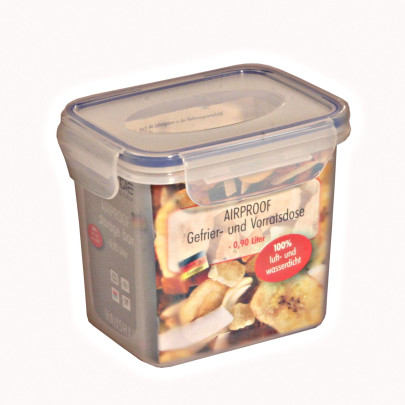 AXENTIA Vorratsdose Airproof, Gefrierdose, Frischhaltebox, Kühlschrankdose, transparent, mit 0,90 Liter, rechteckig, 13,5 x 10,5 x 11,5 cm 
