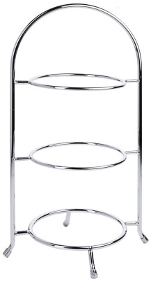 Contacto 3-stufige Teller-Etagere für min. Ø 17cm Teller, schwere Qualität, Stahldraht verchromt, Buffet Etagere 3 Etagen für Obst etc. 31 x 22,5 cm Größe S