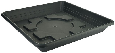 Contacto Abtropfwanne 50 x 50 x 7 cm - dunkelgraues recyceltes Polypropylen, passend für Contacto-Spülkörbe, mit Griffkante, robust 
