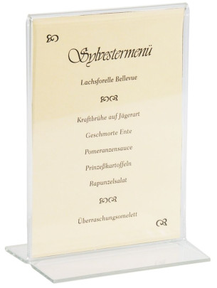 Contacto Acryl Kartenhalter A4 aus dickem Acrylglas, Breite 21 cm Höhe 30,5 cm 