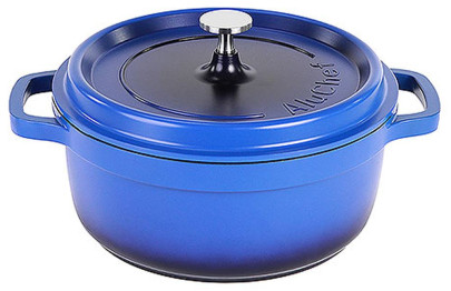 Contacto AluChef® Kochtopf rund blau Größe wählbar 