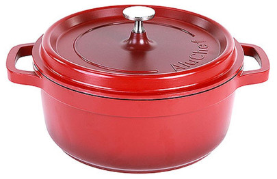 Contacto AluChef® Kochtopf rund rot Größe wählbar 