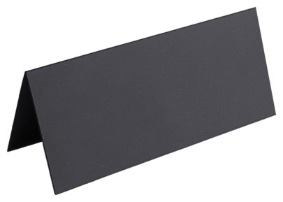 Contacto Aufsteller neutral, schwarz, beschreibbar mit Kreidemarkern, aus dünnem PVC-Kunststoff, flach mit Falzkante 