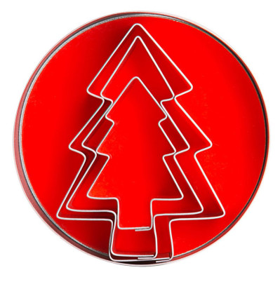 Contacto Ausstechform "Tannenbaum" 3 Stück 6-9cm groß 