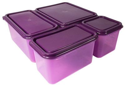 Contacto Behälter allergen 1/4 mit Deckel aus violettfarbenem Polypropylen, Tiefe 15 cm Volumen 4,3 Liter 