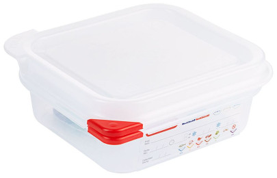 Contacto Behälter GN 1/6 65 mm mit HACCP Colorclip Deckel aus Polypropylen, transparent 