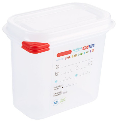 Contacto Behälter GN 1/9 150 mm mit HACCP Colorclip Deckel aus Polypropylen, transparent 